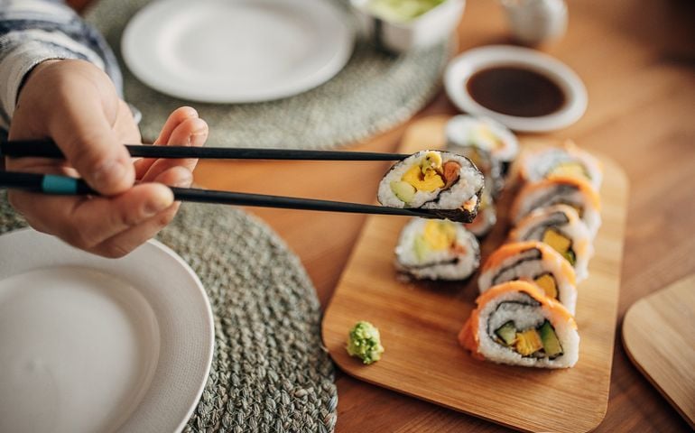 Homemade sushi for lunch