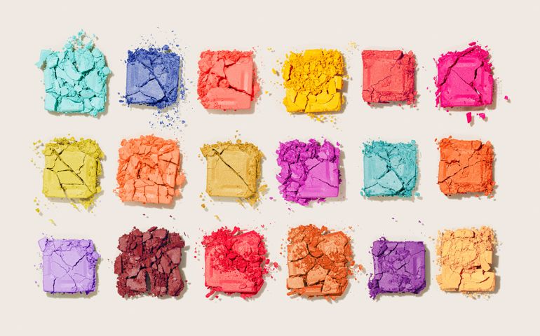 multi-colored eyeshadows