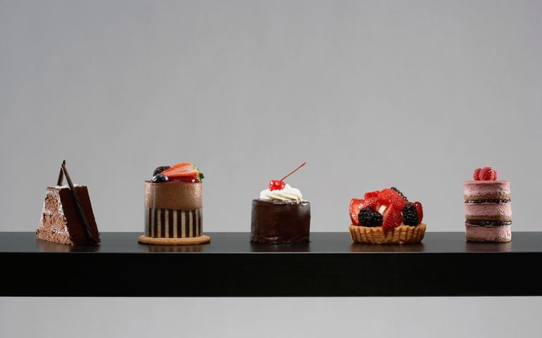Table set with tempting desserts