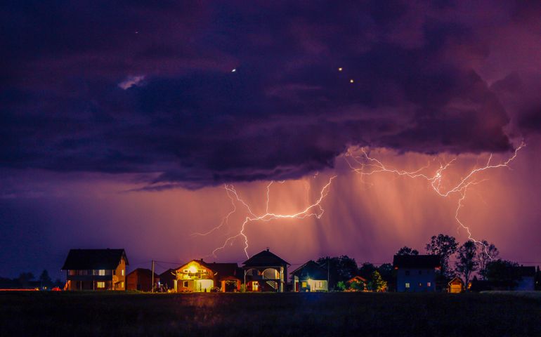 This is a picture of a storm above my village. There was rain and thunder