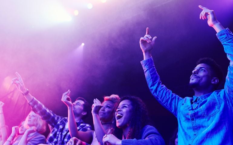 Crowd of people at music concert