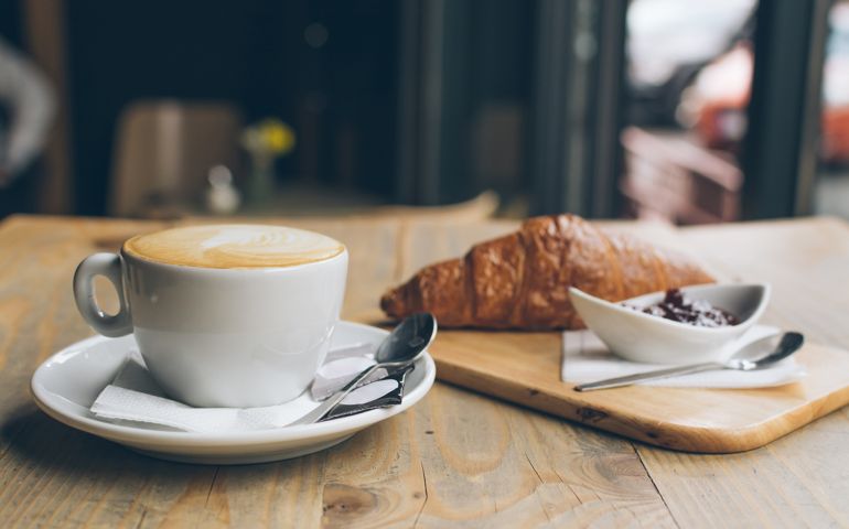 Coffee and croissant