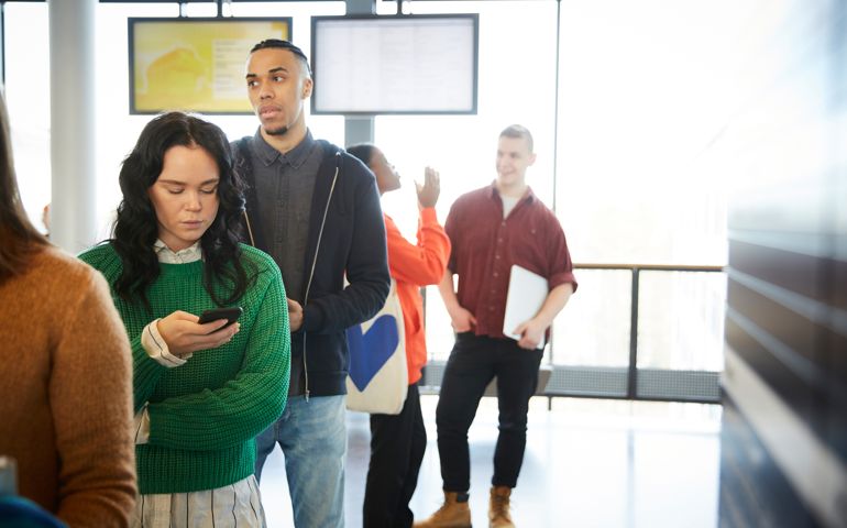 people waiting in line