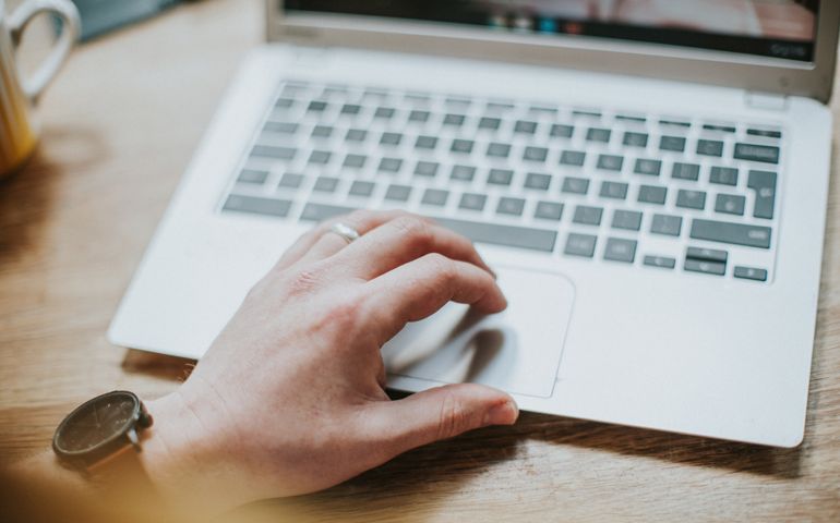 Man browses online