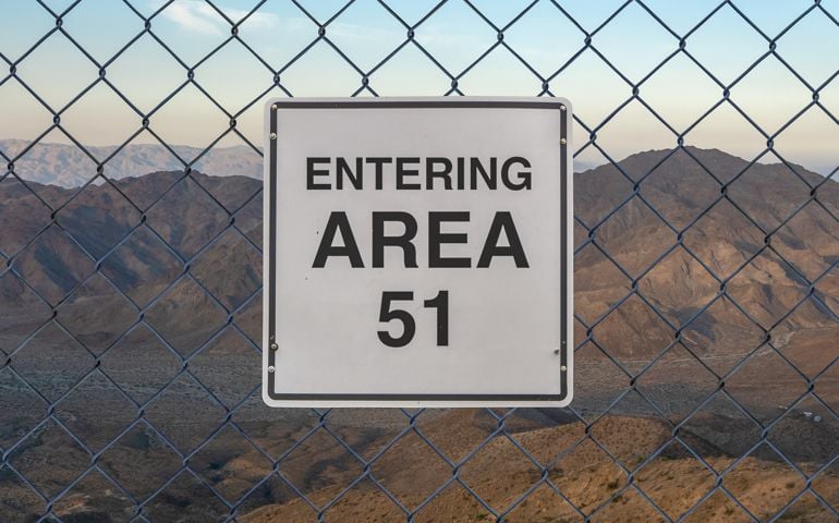 Entering Area 51 Sign