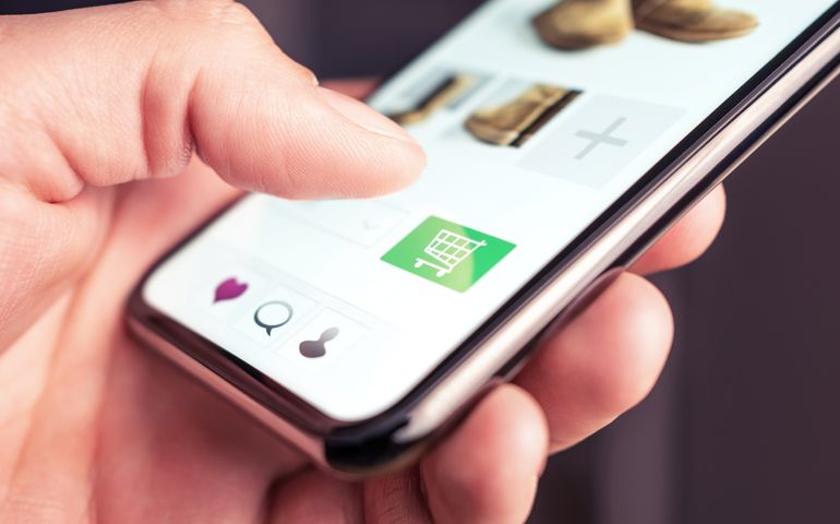 shopping online on phone