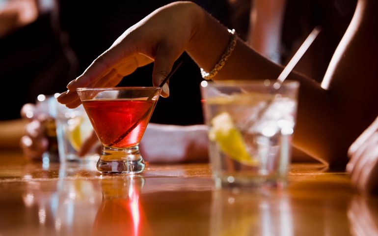 People drinking in nightclub