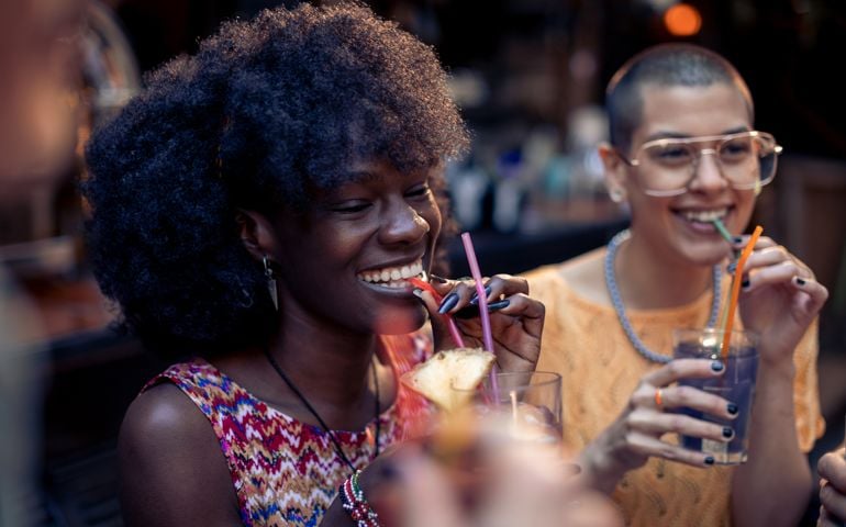 Friends having drinks