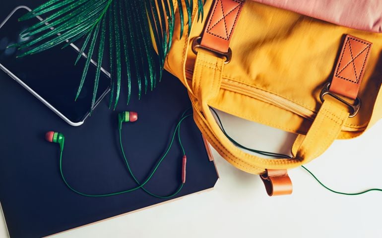 bag and earphones