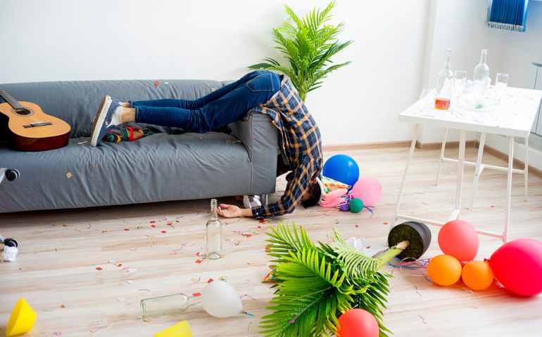 Hangover after a party