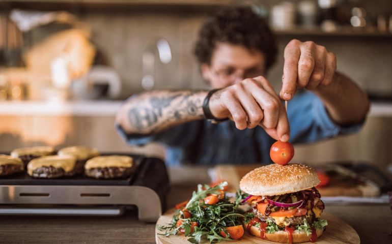 Decorating Tasty Hamburgers
