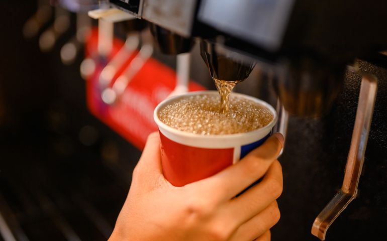 pouring soda