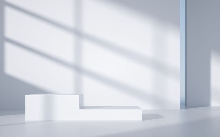 white wall with block in the centre