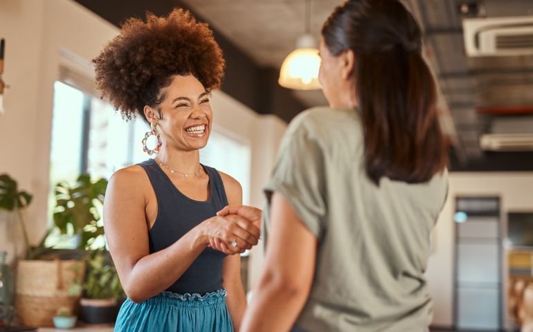 woman meeting someone else