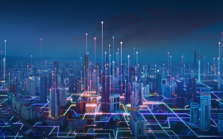 Big data connection technology concept