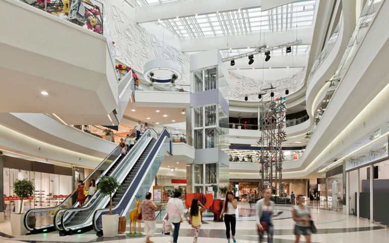 Inside a large shopping mall in Almaty