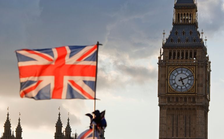 big ben and British Flag