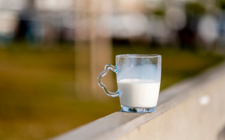 half a glass of milk