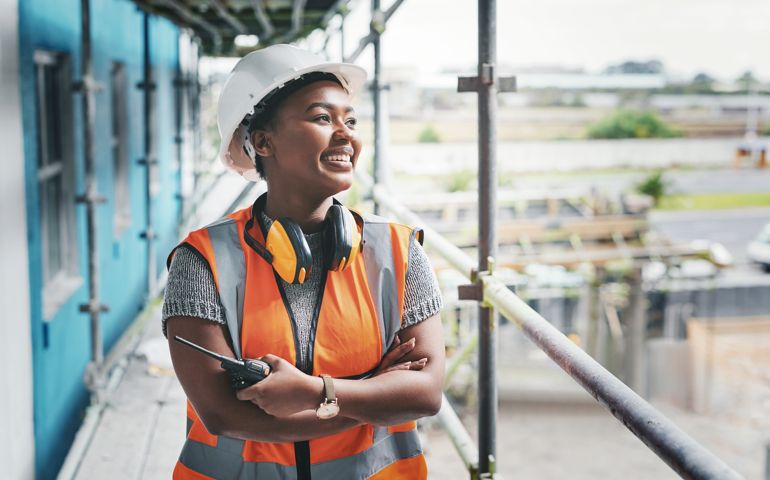 woman with hard hat