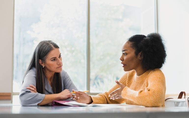woman listening to friend
