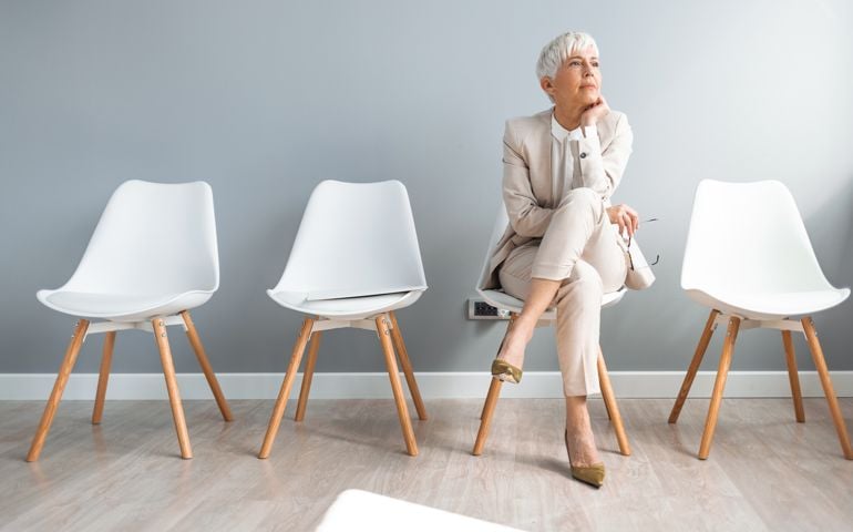 woman in waiting room