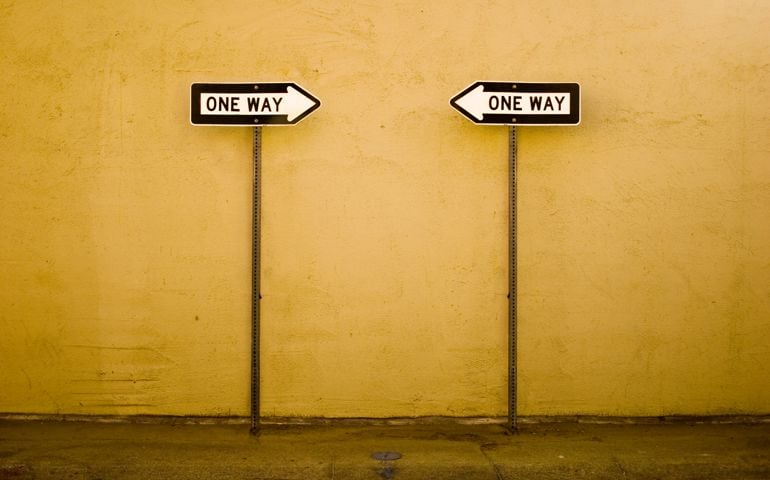 Opposite ways