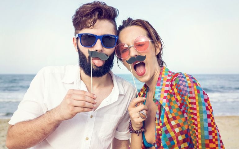 Fake mustache fun