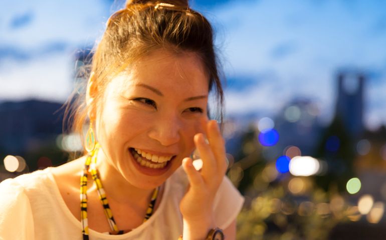 Japanese woman getting emotional