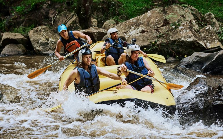 people rafting
