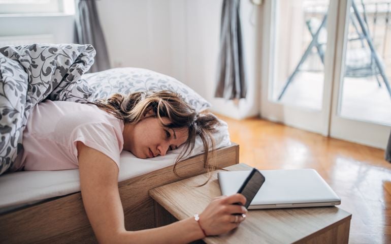 Sleepy young woman