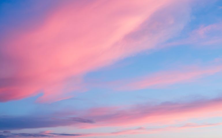 Pink clouds at sunset