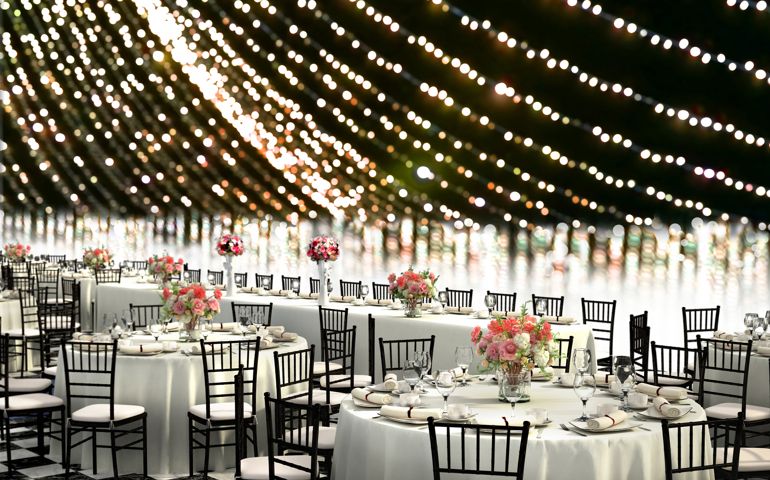 3D wedding reception background illustration