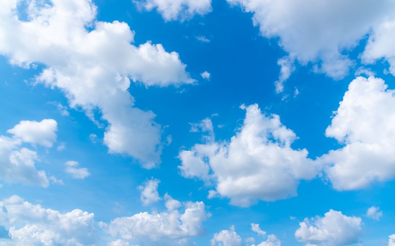 blue sky and White cloud nature background.