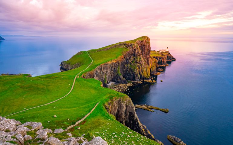 Skye island Nest Point lighthouse in Highlands Scotland UK