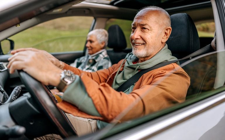 old couple on roadtrip