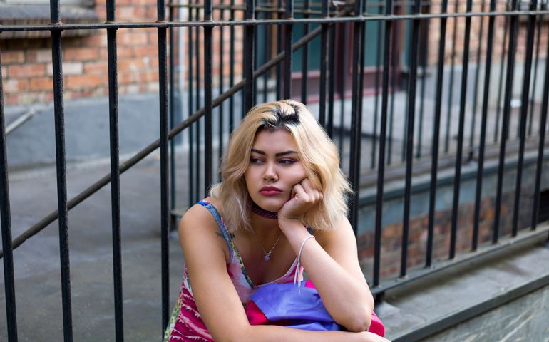 Bored woman waiting