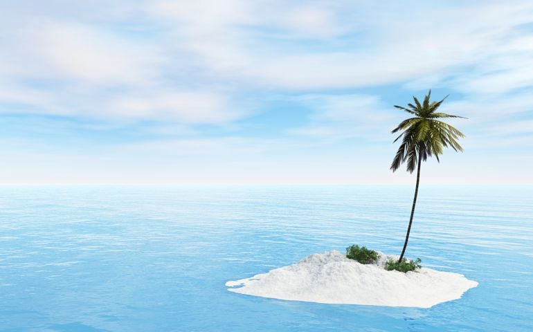 Little island with sand and beaches