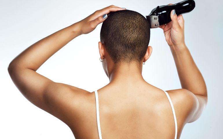shaving hair