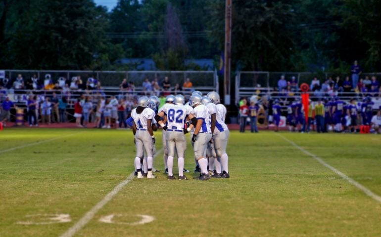 Football huddle