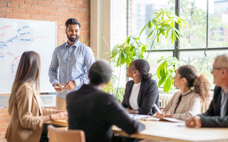 Gentleman Leading a Business Meeting