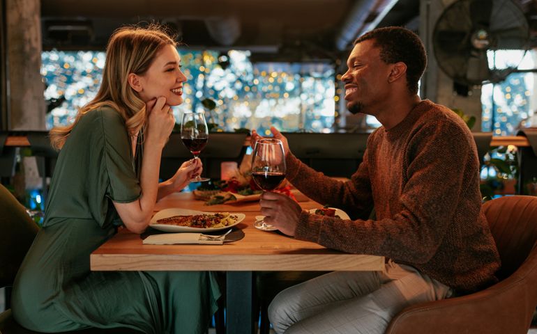 Happy couple on Valentines date.