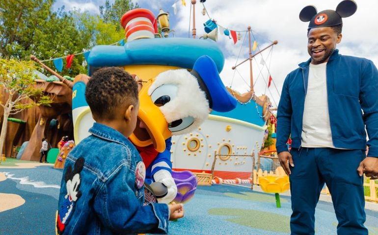 Dulé Hill And Family Visit Disneyland Park