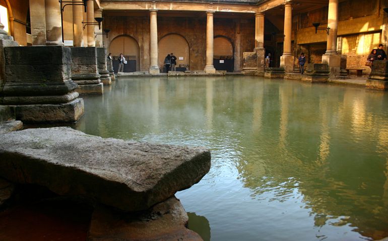 Historic Roman Bath Healing Mineral Waters in England UK