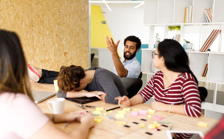 Office meeting going bad