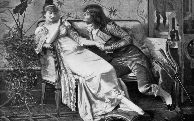 A Declaration of Love, Painting by Frédéric Soulacroix - 19th Century