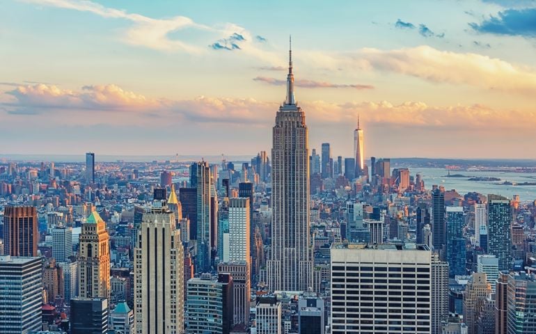 The skyline of New York City, United States