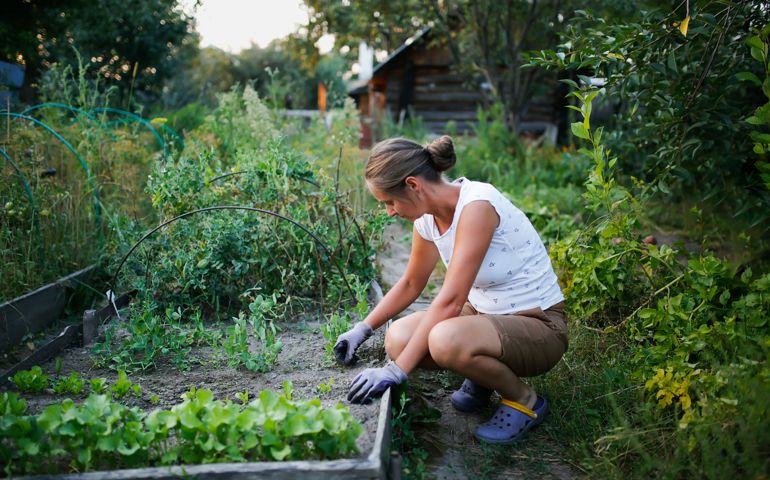 woman gardening
