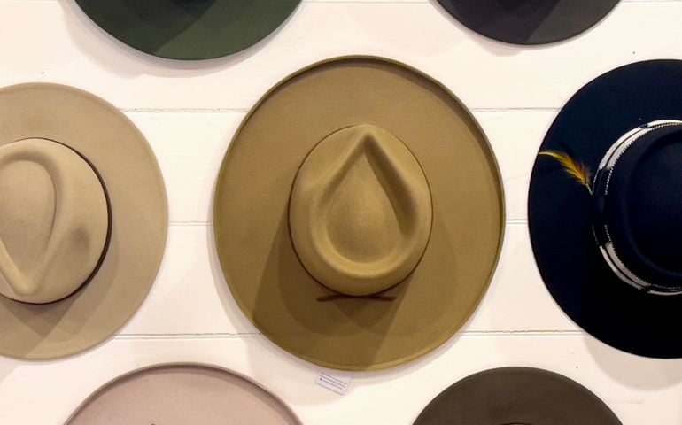 Group of Felt Hats on a Wall