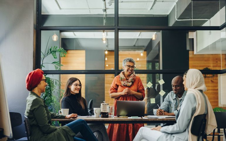Successful businesspeople having a meeting in a boardroom