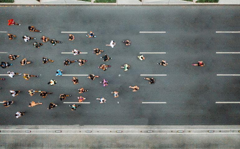 One person leading marathon